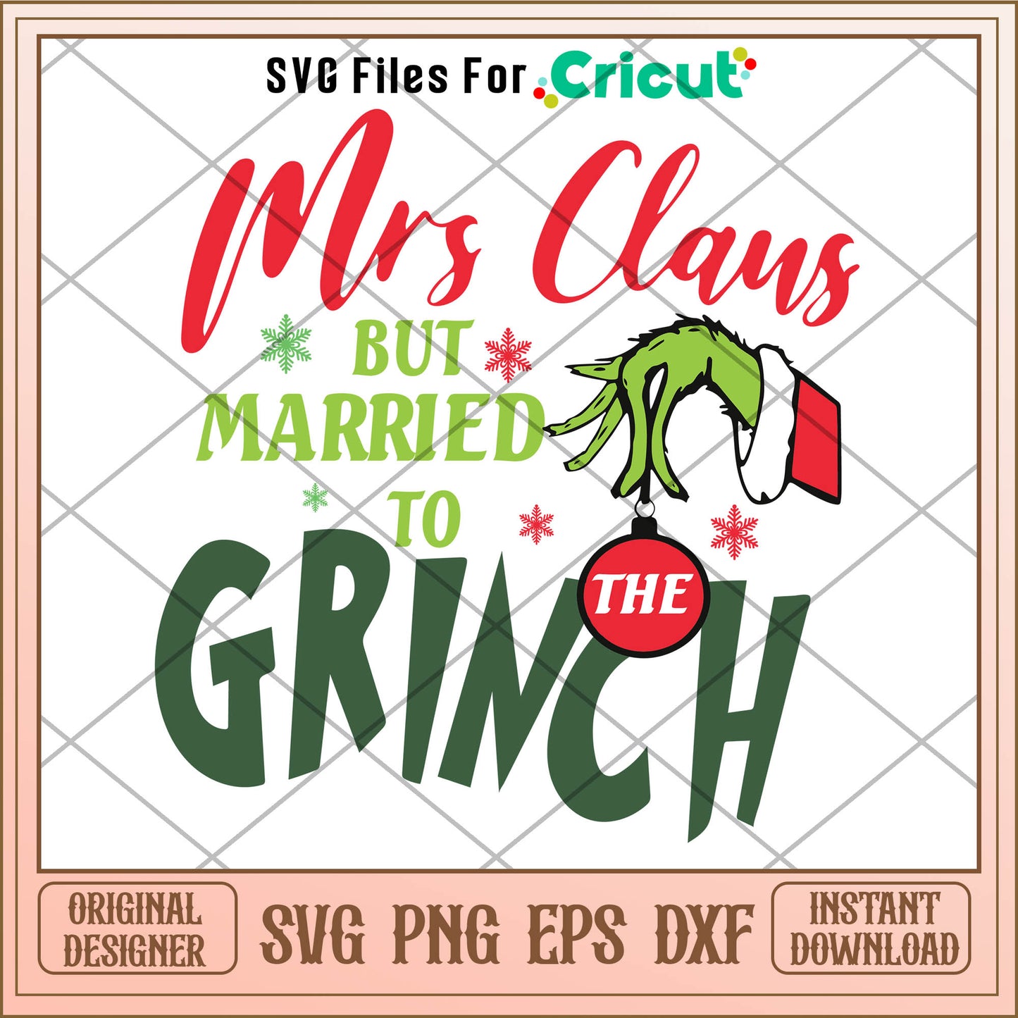 Claus married to the grinch svg, the grinch dog​ ​svg