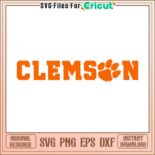 Clemson SVG Design for Cricut Projects, Perfect for Custom Crafts and Gifts