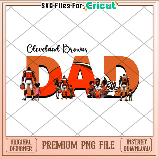 Cleveland Browns Dad PNG Design, perfect for Cricut crafting projects