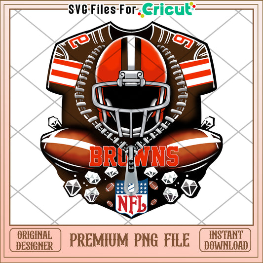 Cleveland Browns Football Design, Premium PNG for Cricut Users