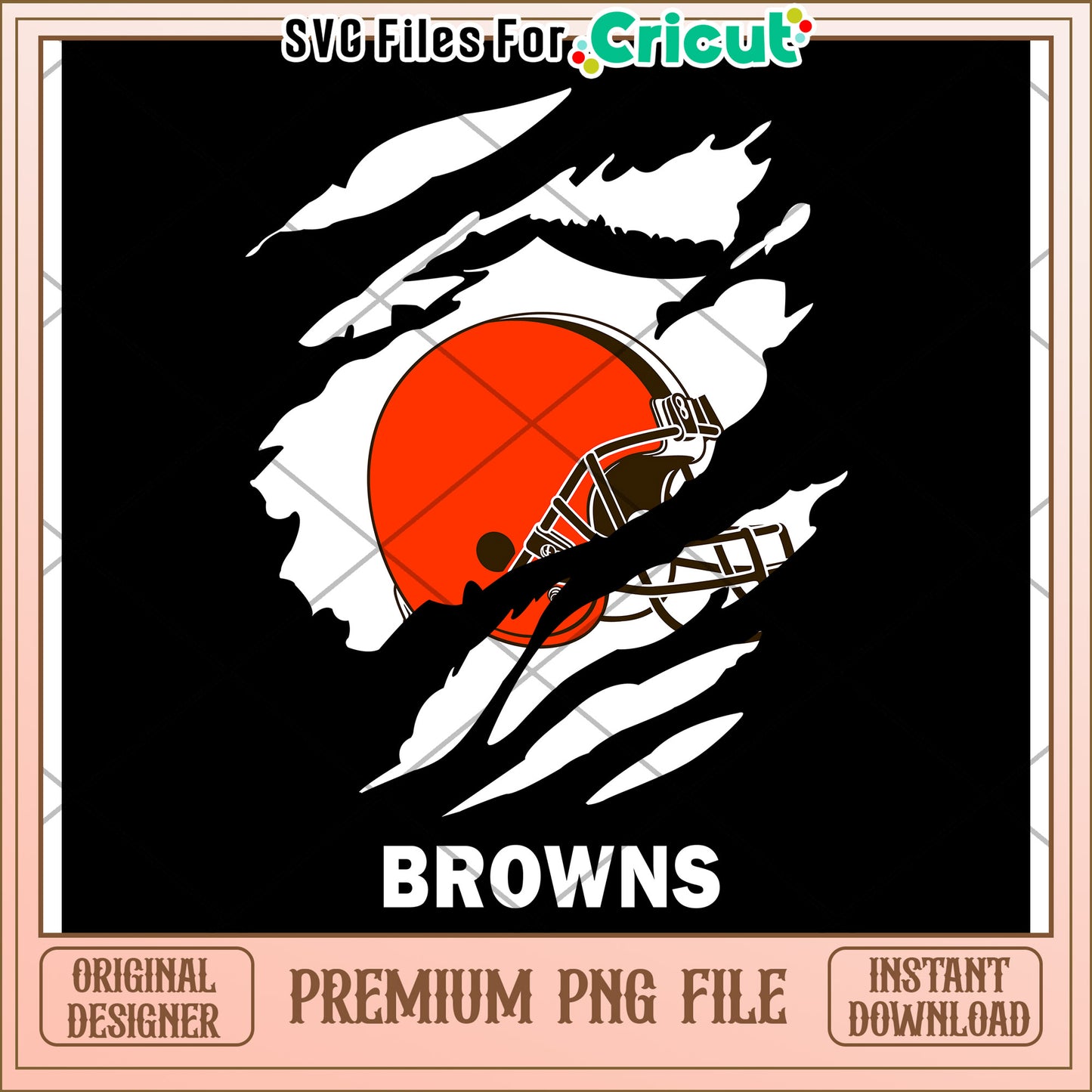 Cleveland Browns Football Helmet PNG Design, Perfect for Crafts