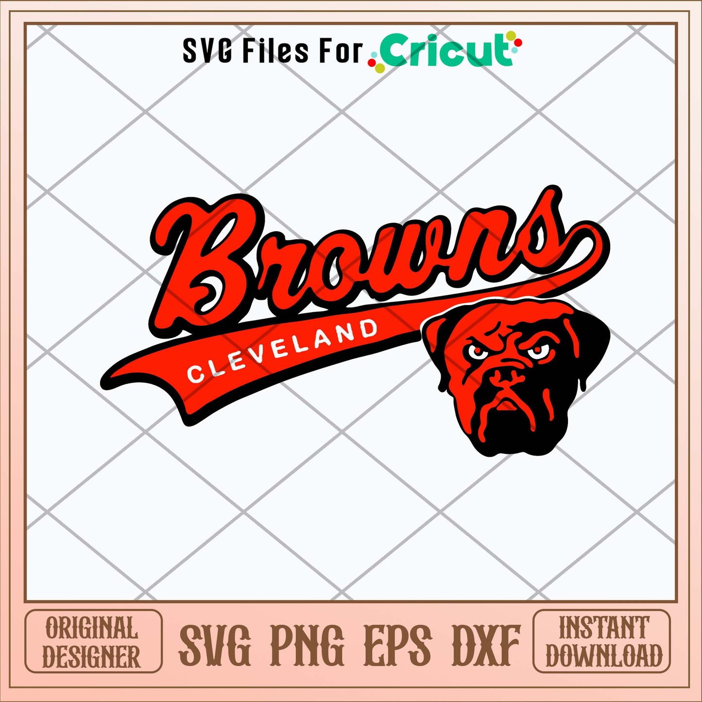 Cleveland Browns Logo With Bulldog Svg-Svgfilesforcricut