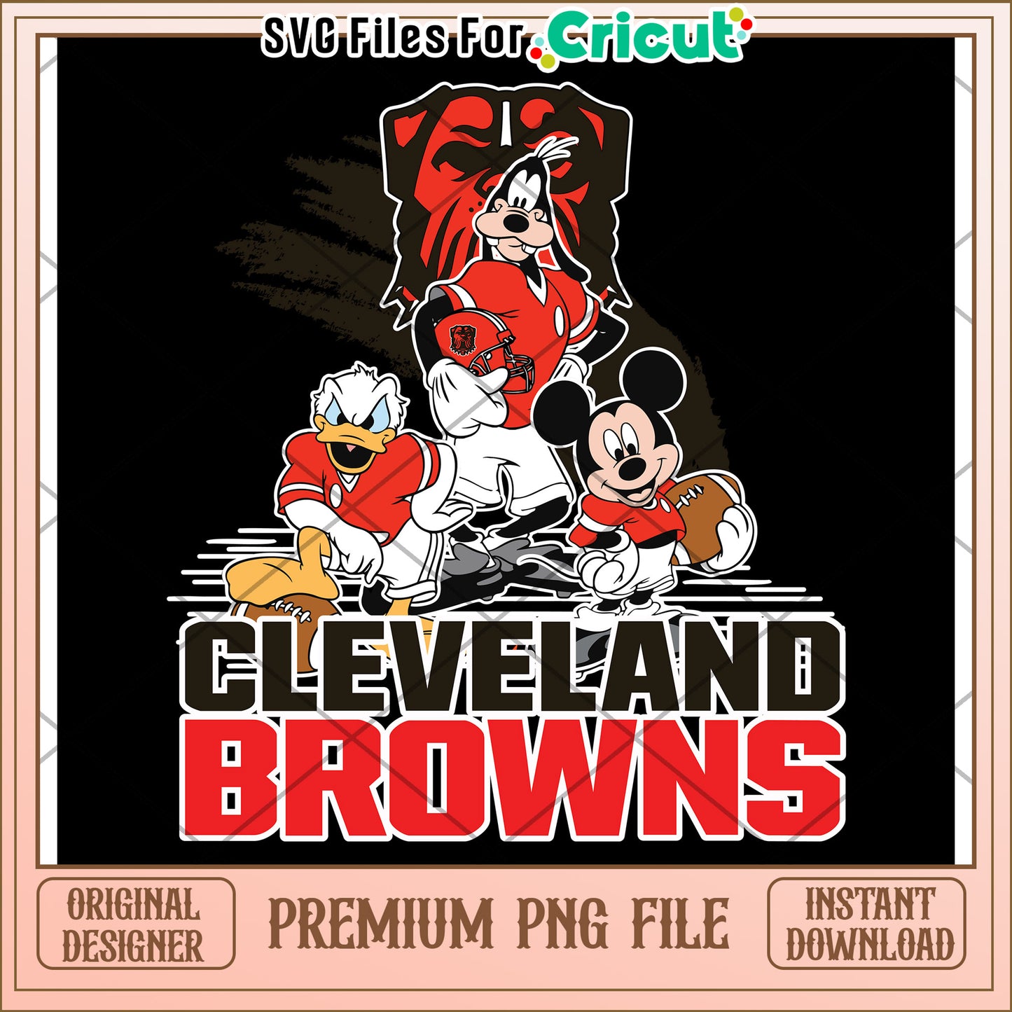 Cleveland Browns PNG Design, Fun Disney Character Graphics