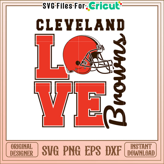 Cleveland Browns SVG Love Design