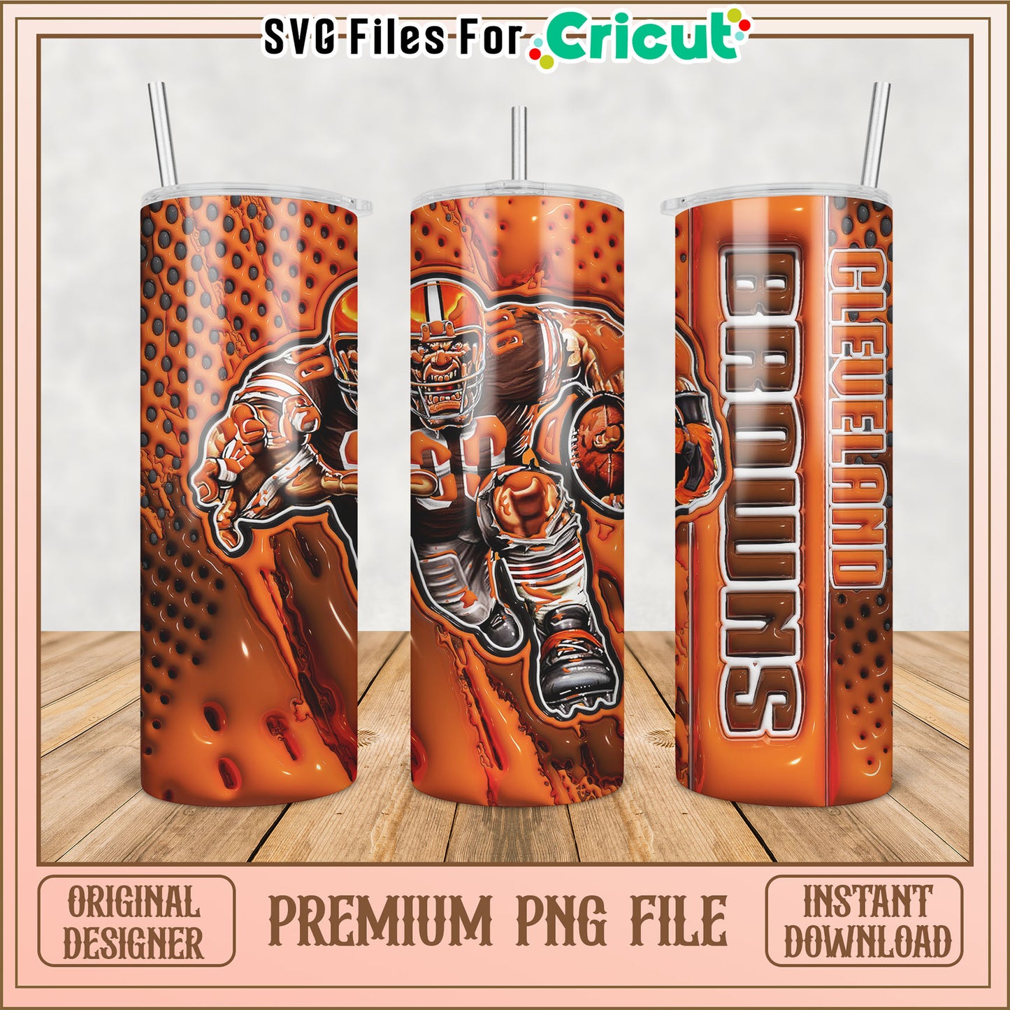 Cleveland Browns Tumbler PNG Design for Cricut Instant Download