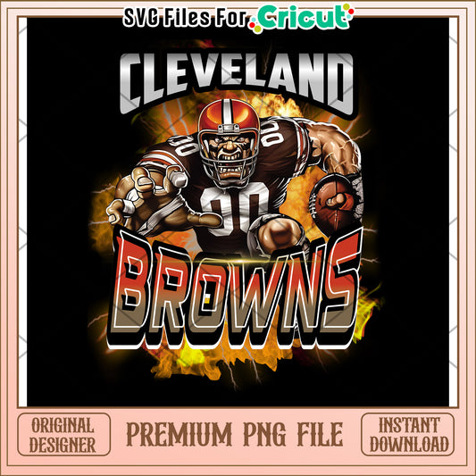 Cleveland Browns football design for Crafting, Premium PNG File