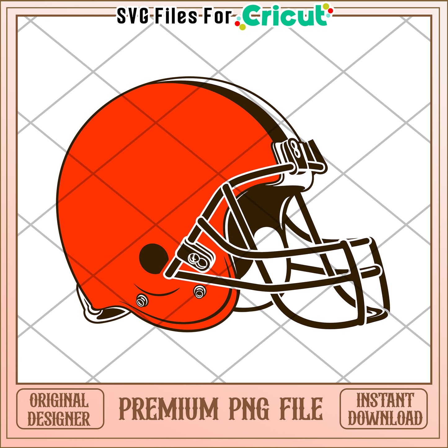 Cleveland Browns football helmet design, perfect for Cricut projects