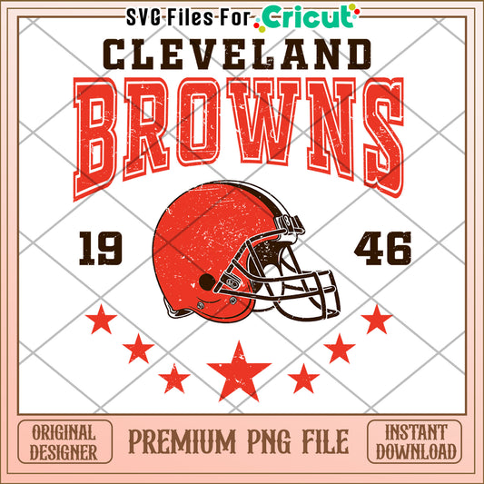 Cleveland Browns football helmet design, premium PNG file download