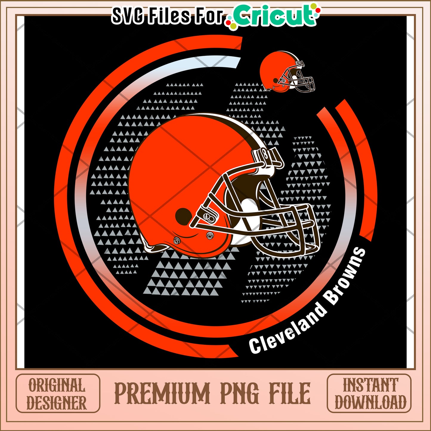 Cleveland Browns helmet design, premium PNG file for Cricut users