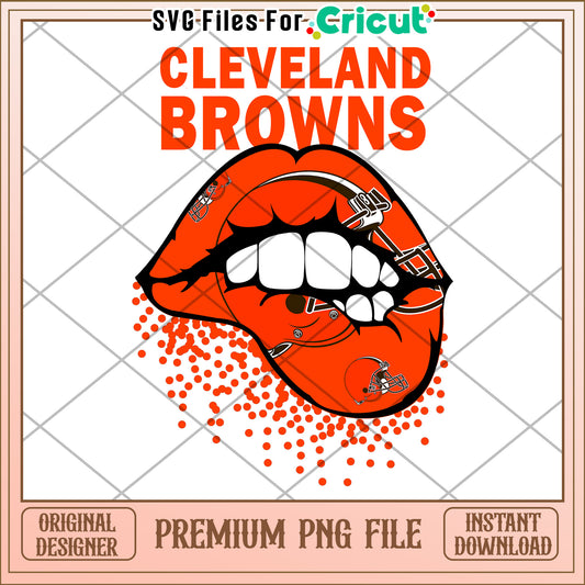 Cleveland Browns lip design PNG file for instant download, perfect for Cricut projects