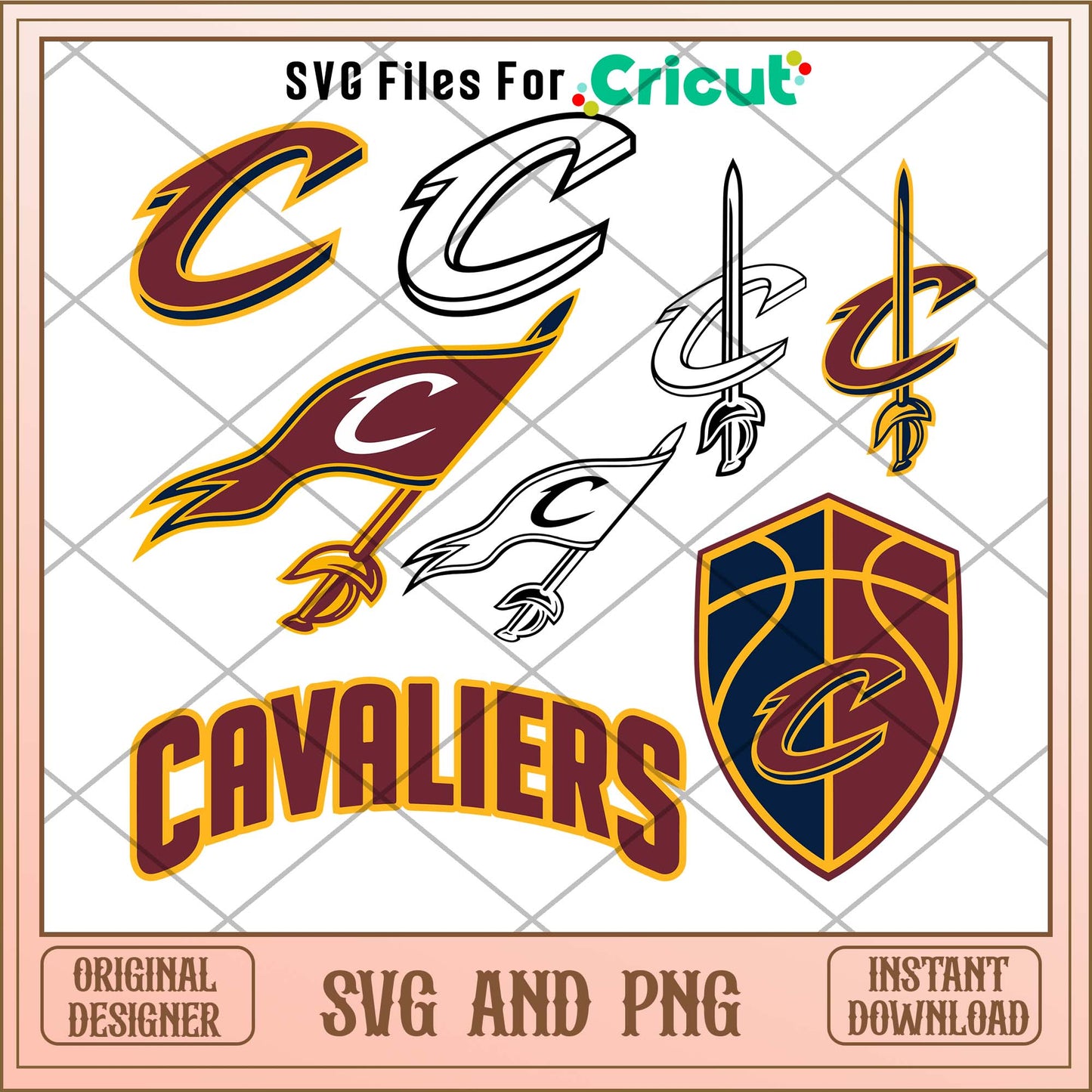 Cleveland Cavaliers flag svg, Cleveland Cavaliers svg bundle, NBA svg