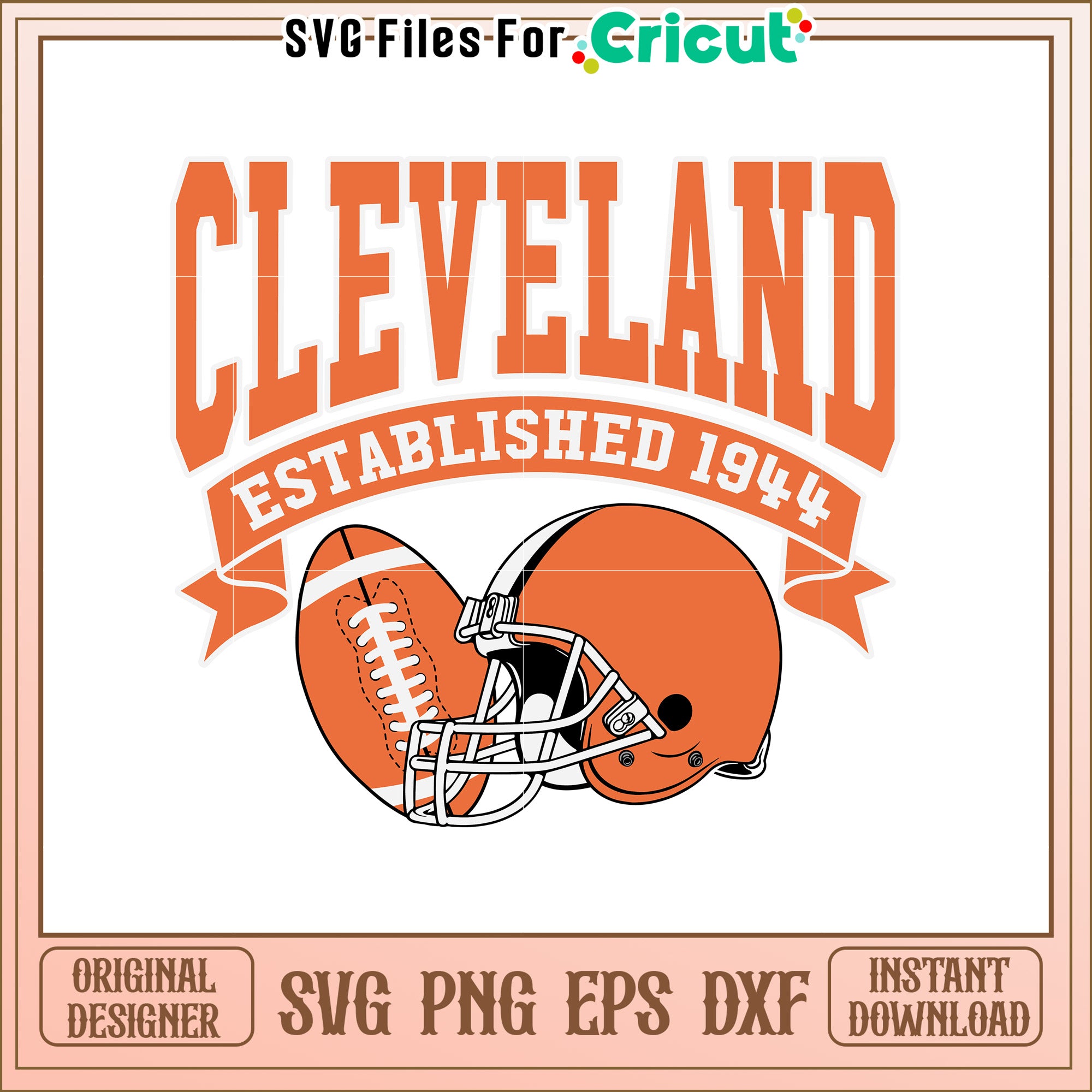 Cleveland Football SVG Design Established 1944 – svg files for cricut