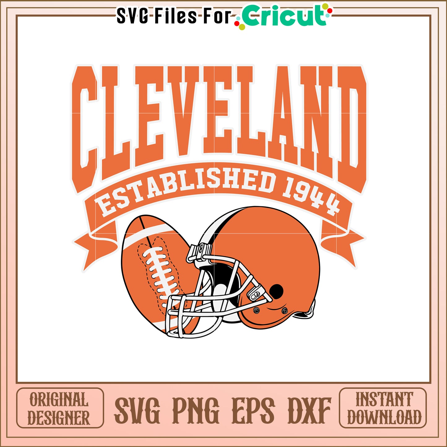Cleveland Football SVG Design Established 1944