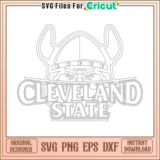 Cleveland State SVG design for Cricut, easy to use and download instantly