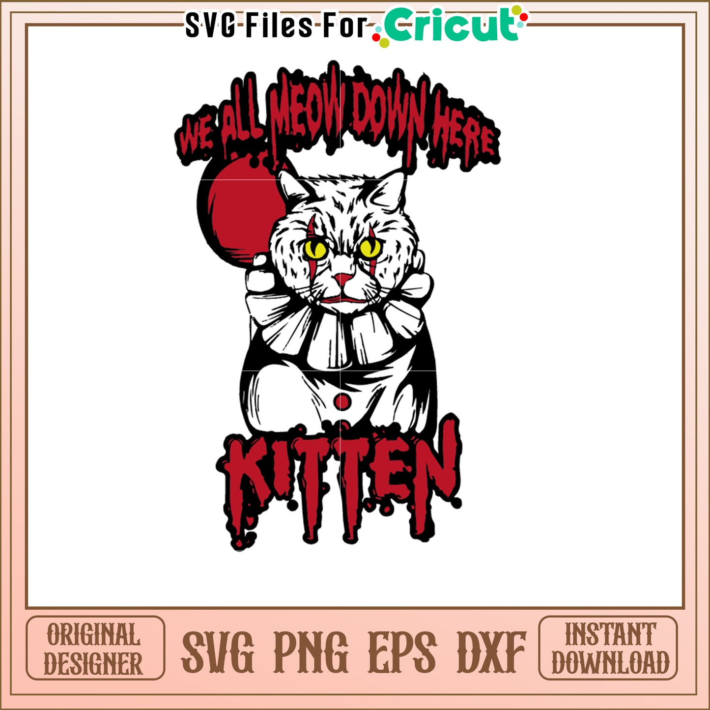 Clown Cat Kitten SVG Graphic