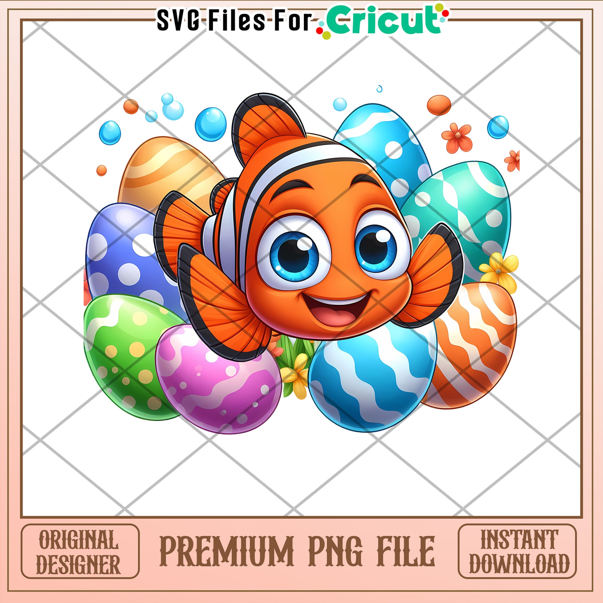 Clownfish Easter Eggs PNG Instant Download