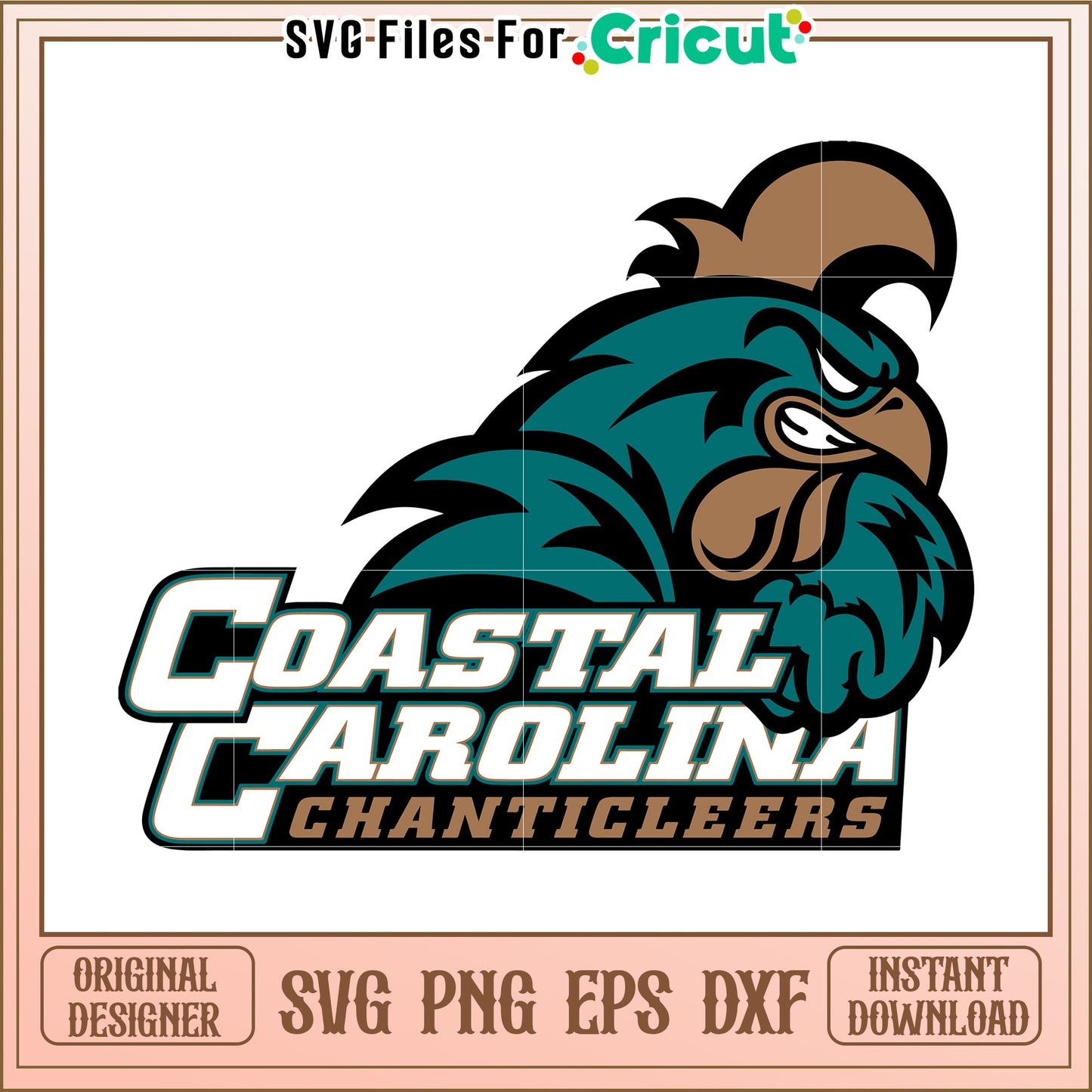 Coastal Carolina Chanticleers logo SVG for craft projects, perfect for Cricut users