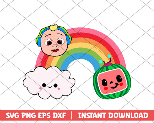Cocomelon rainbow cartoon svg 