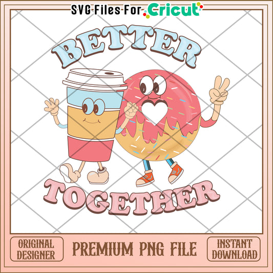 Coffee Donut Friends PNG Sublimation