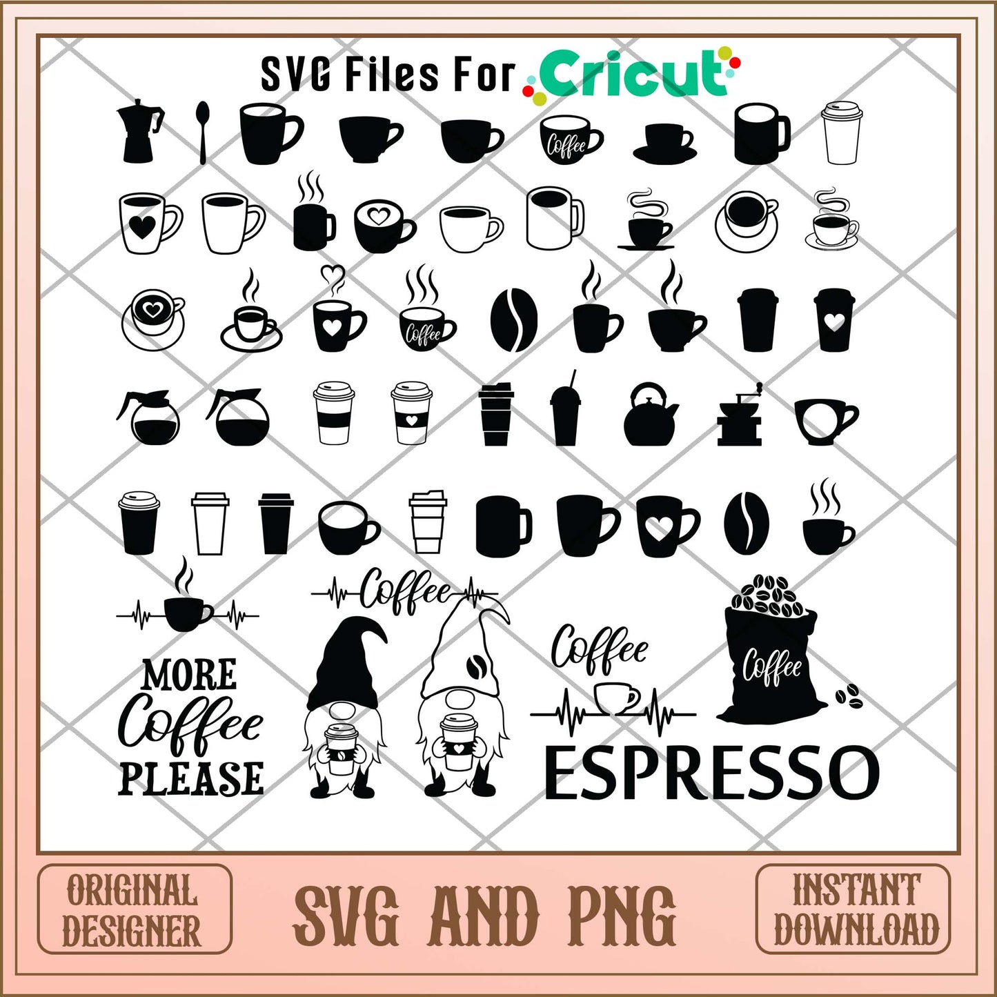 Coffee cups shadow svg bundle, Coffee svg bundle - Svgfileforcricut
