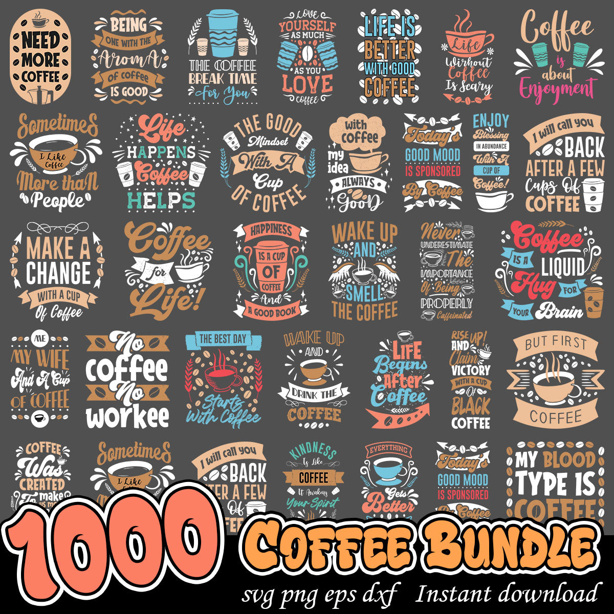 Coffee bundle, Coffee drink quotes svg bundle