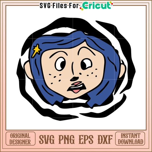 Colarine dummy face svg, coraline movie svg, sesame toys svg
