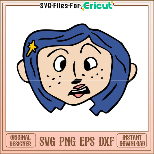 Colarine funny face svg, coraline movie svg, sesame toys svg