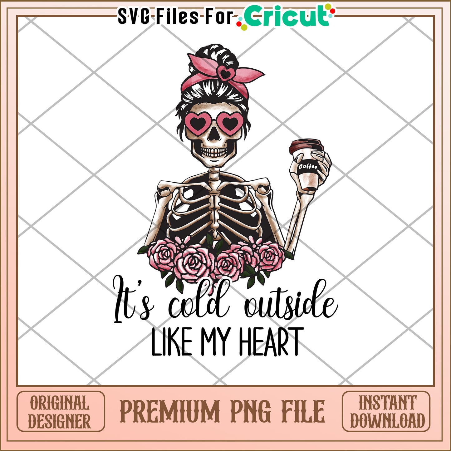 Cold Heart Skeleton PNG Cricut File