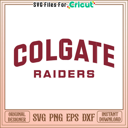 Colgate Raiders SVG Design for Cricut, perfect for custom sports projects