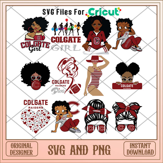 Colgate Raiders girl svg, Colgate Raiders svg bundle, NCAA svg