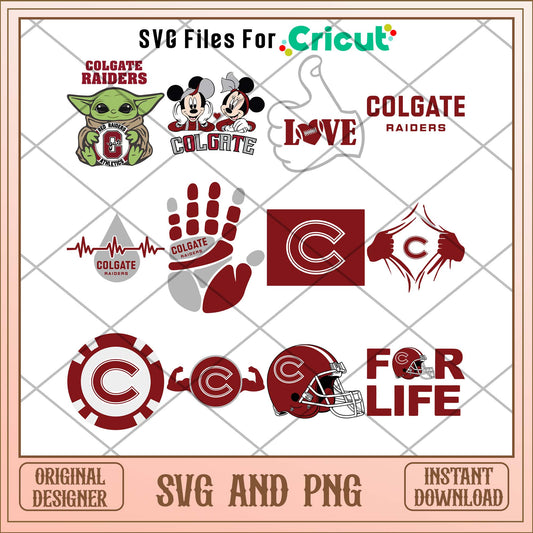 Colgate Raiders hand svg, Colgate Raiders svg bundle, NCAA svg