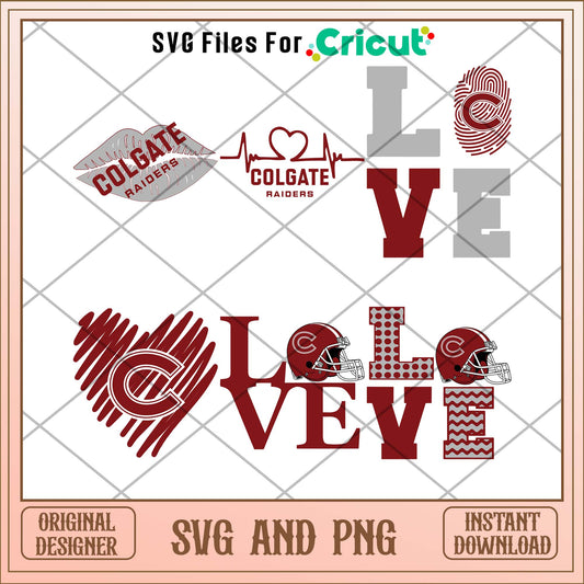 Colgate Raiders love svg, Colgate Raiders svg bundle, NCAA svg 