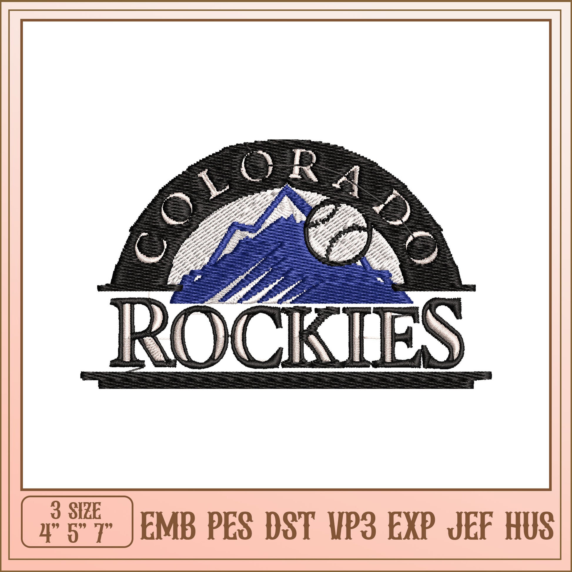 Colorado Rockies Embroidery Design