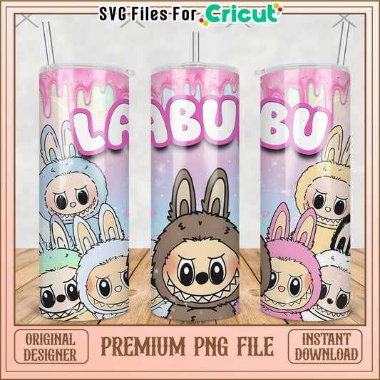 Colordul design tumbler png, labubu clothes​ png, labubu clothes​​ png