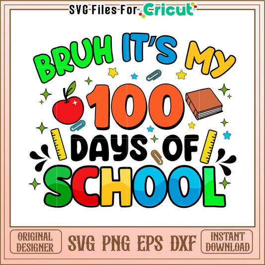 Colorful 100 Days of School SVG Design for Fun Classroom Projects