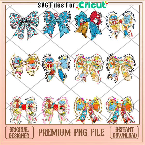 Colorful Bow PNG Bundle for Creative DIY Projects – svg files for cricut