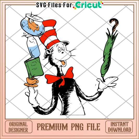 Colorful Cat Character PNG File for Creative Projects