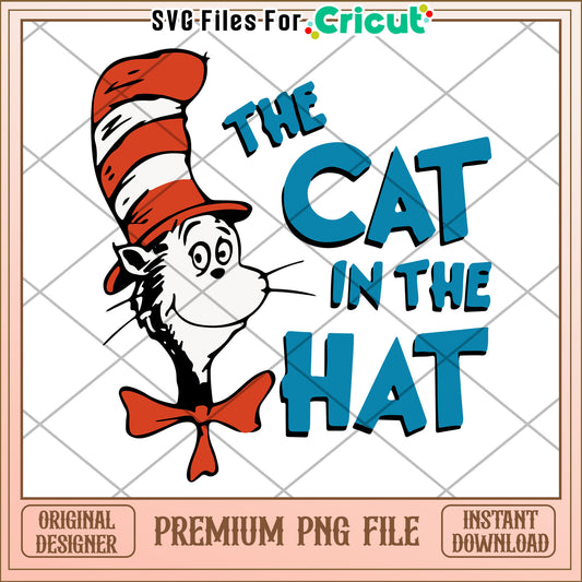 Colorful Cat in the Hat PNG Illustration for Kids Decor