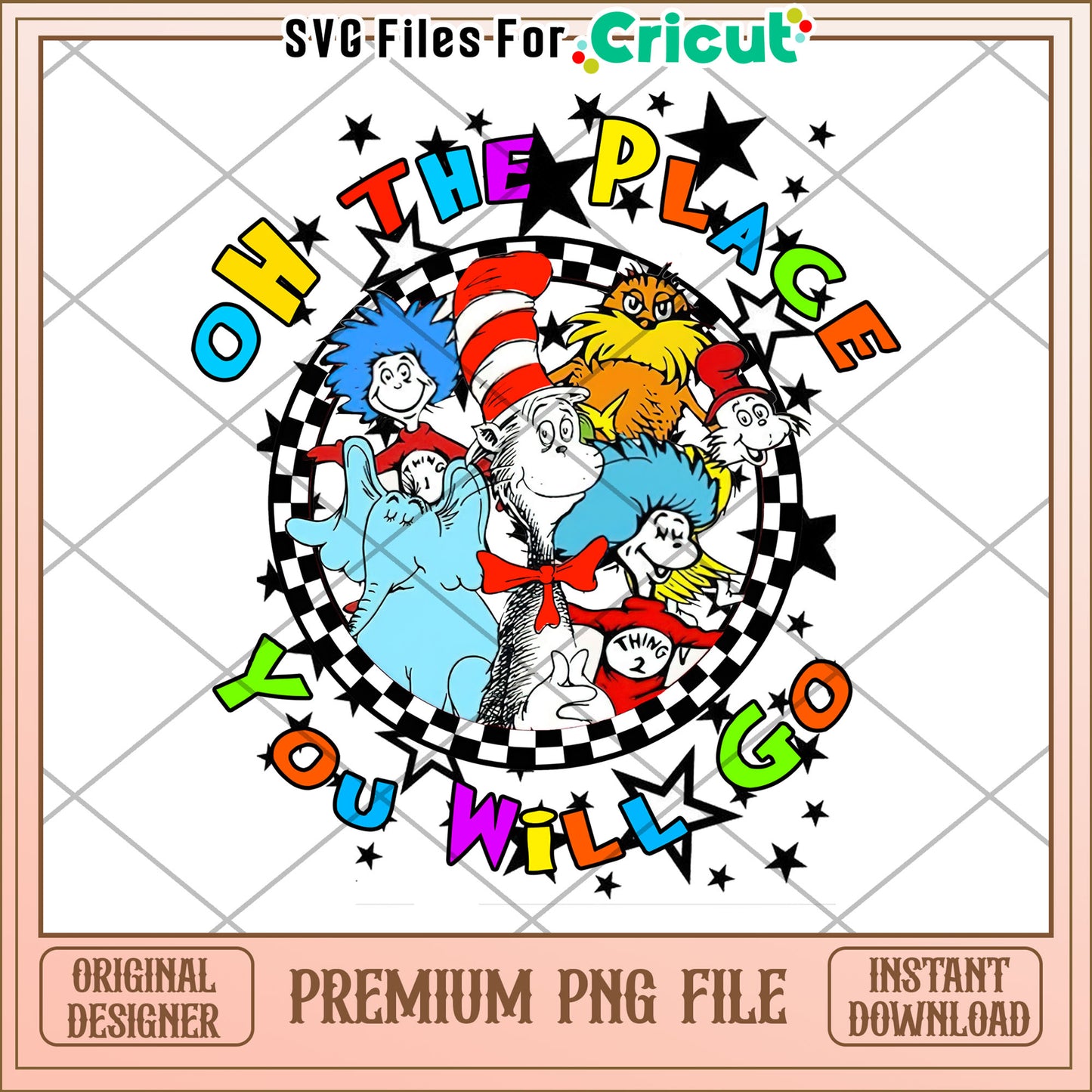 Colorful Cat in the Hat PNG Oh the Places You Will Go