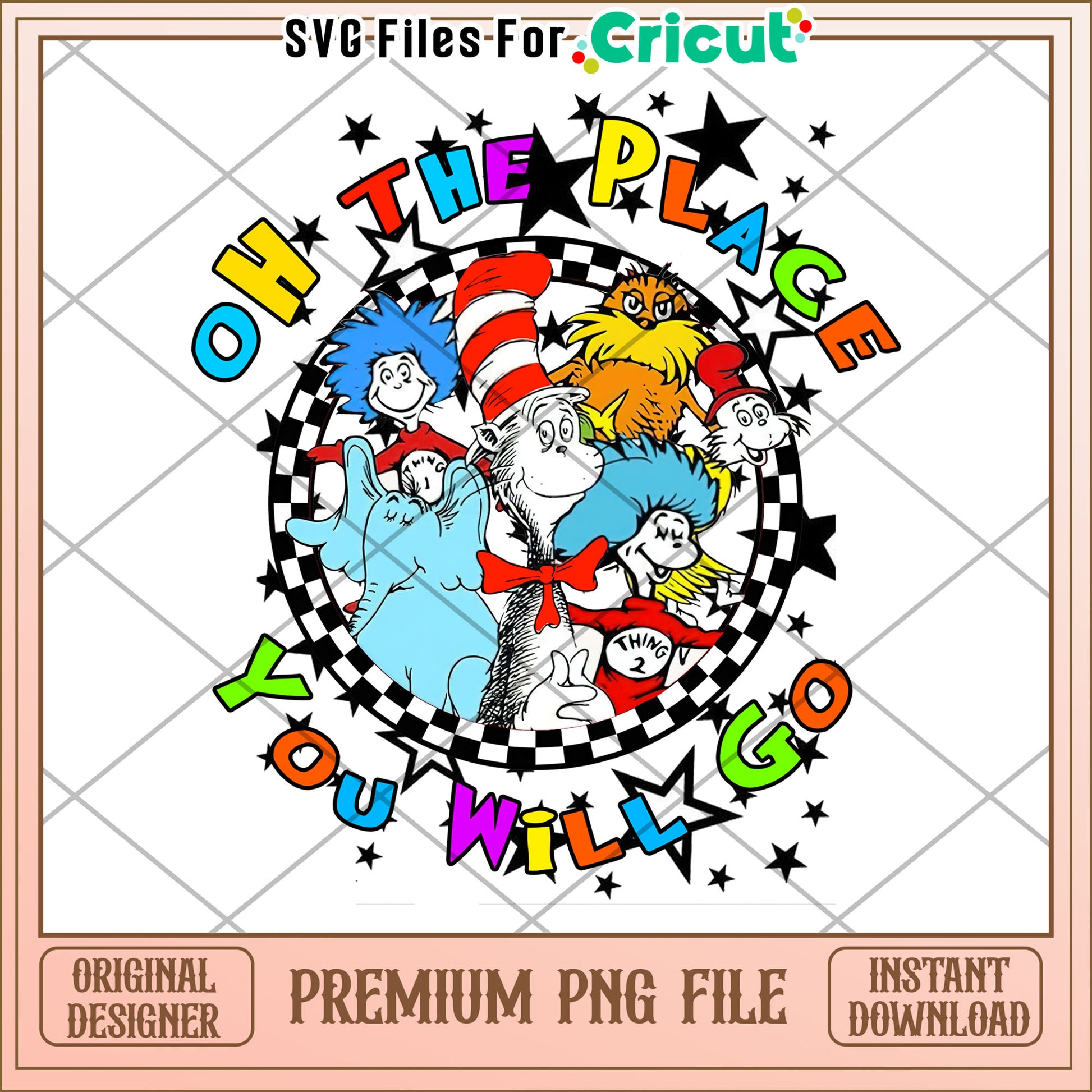 Colorful Cat in the Hat PNG Oh the Places You Will Go