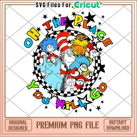 Colorful Cat in the Hat PNG Oh the Places You Will Go