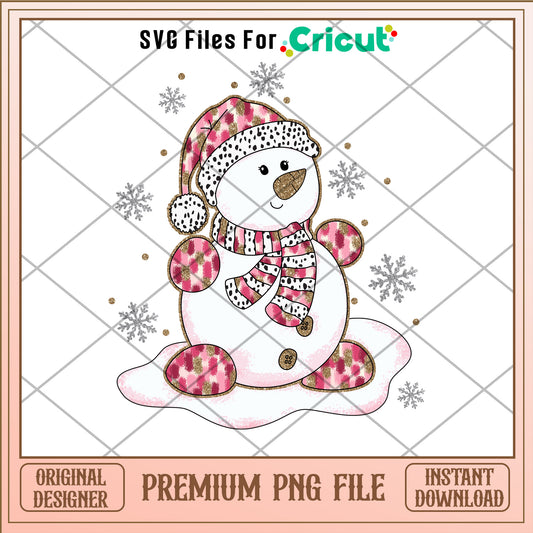 Colorful Coquette Glitter snowman png, snowman png, christmas png
