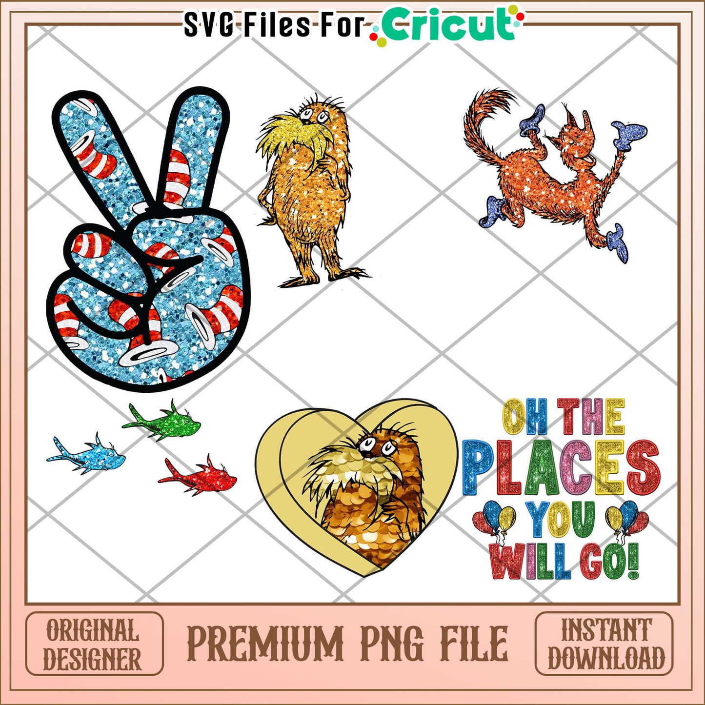 Colorful Dr. Seuss Inspired PNG Bundle for Crafting Fun