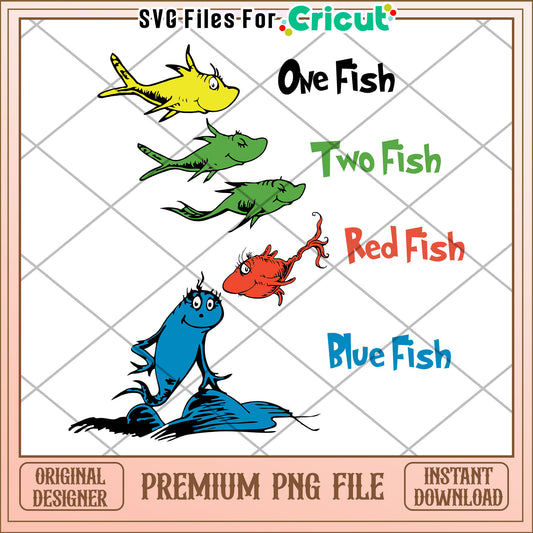 Colorful Fish Art PNG Digital Download for Crafts and Decor