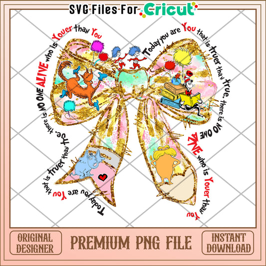 Colorful You Are Unique Bow PNG for Creative Projects