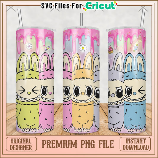 Colorful characters labubu tumbler png, labubu clothes​ png, labubu clothes​​ png