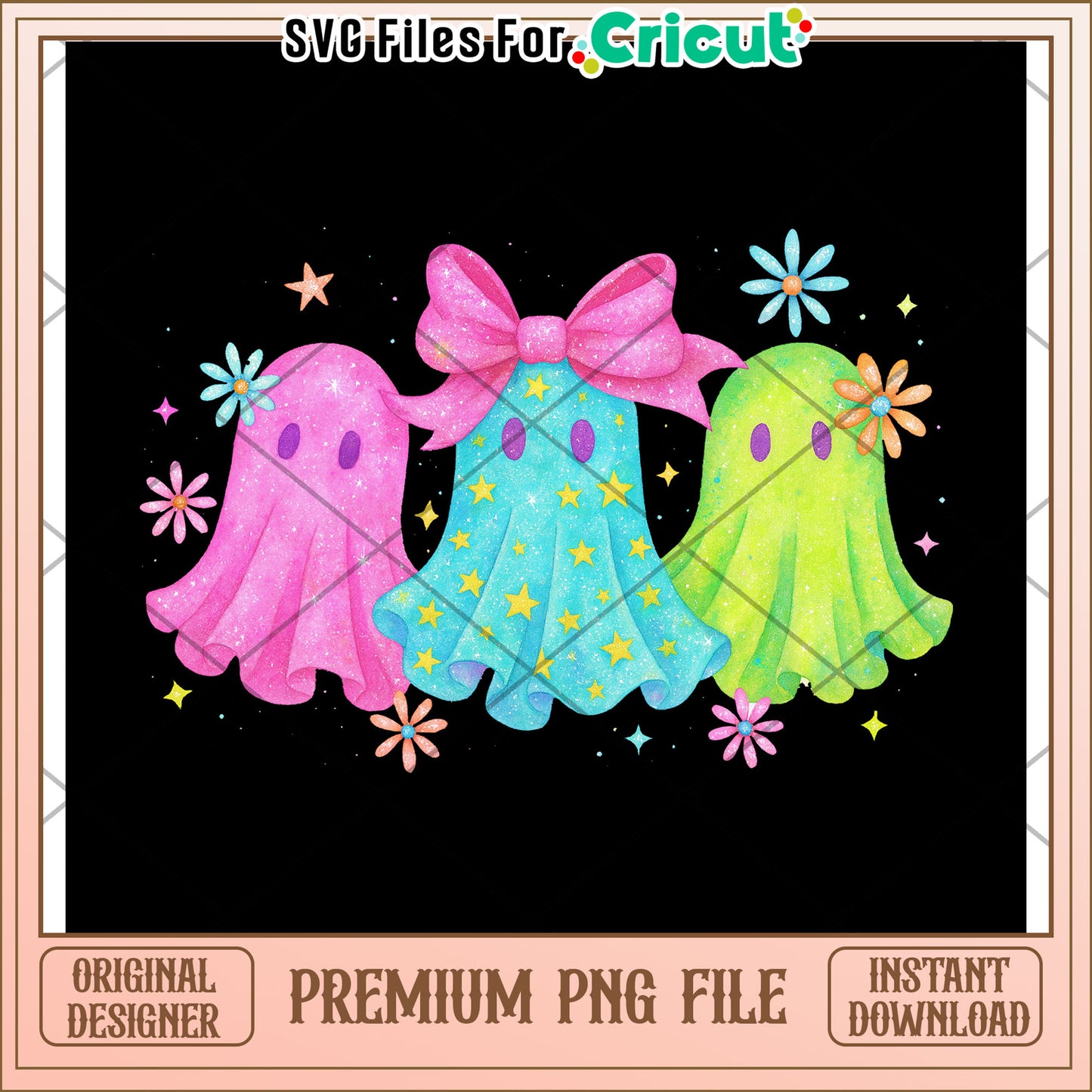 Colorful ghouls neon png, halloween characters png, halloween cartoons png