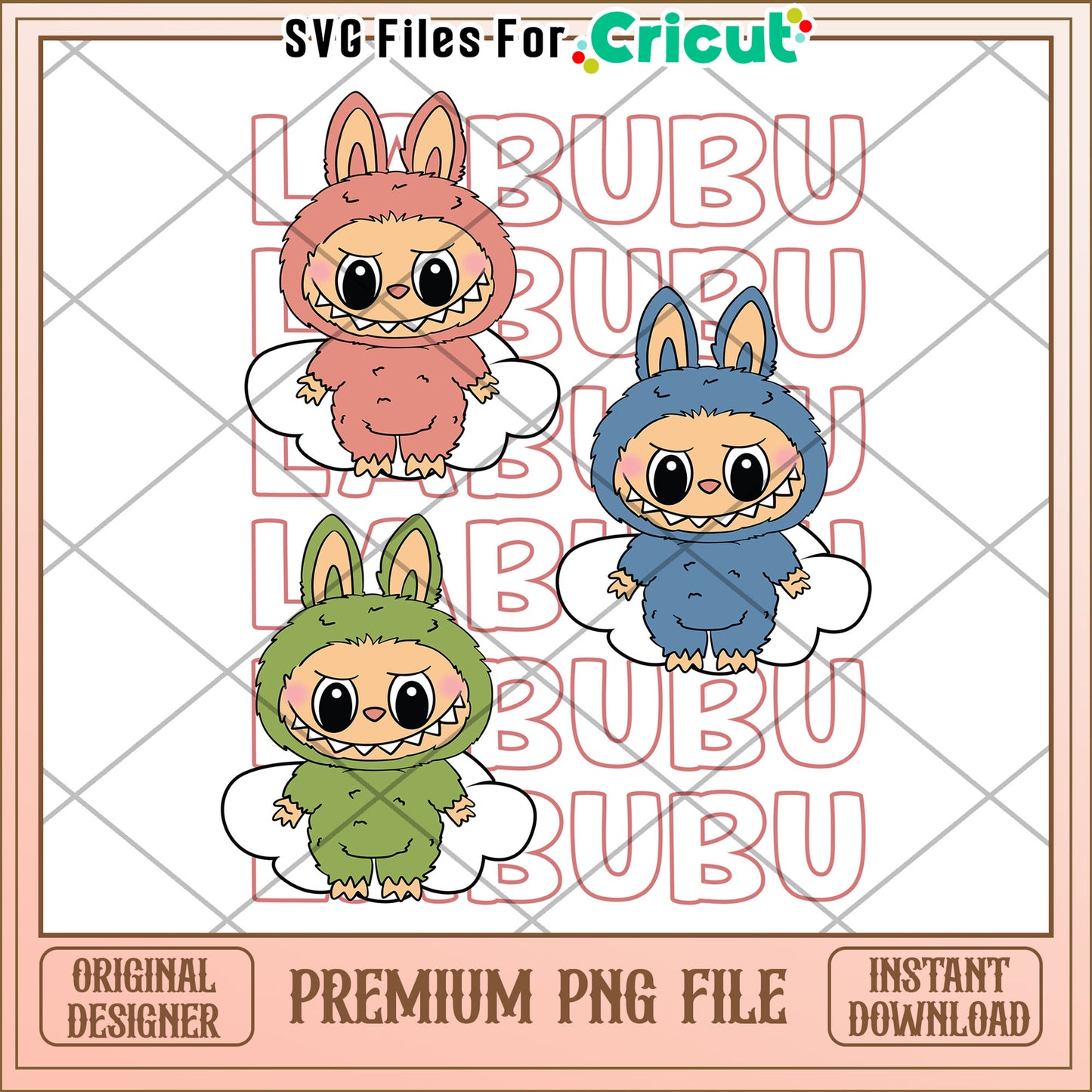 Colorful labubu the monster png, labubu the monster png, popmaret labubu png