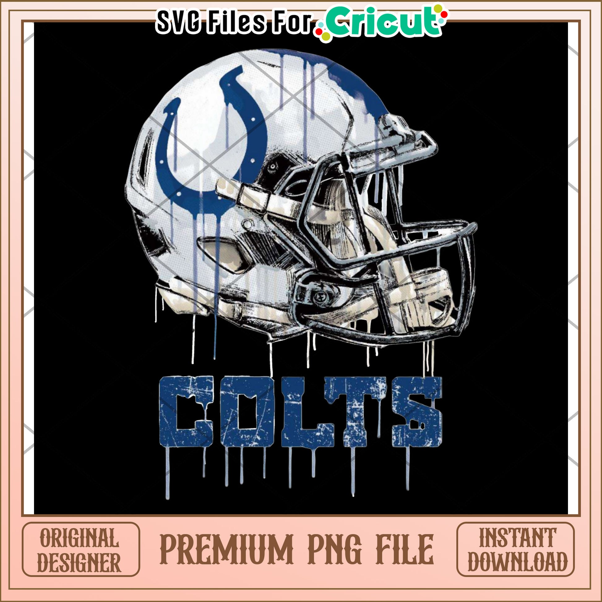 Colts Football Helmet PNG Design for Cricut, Download Now for Projects