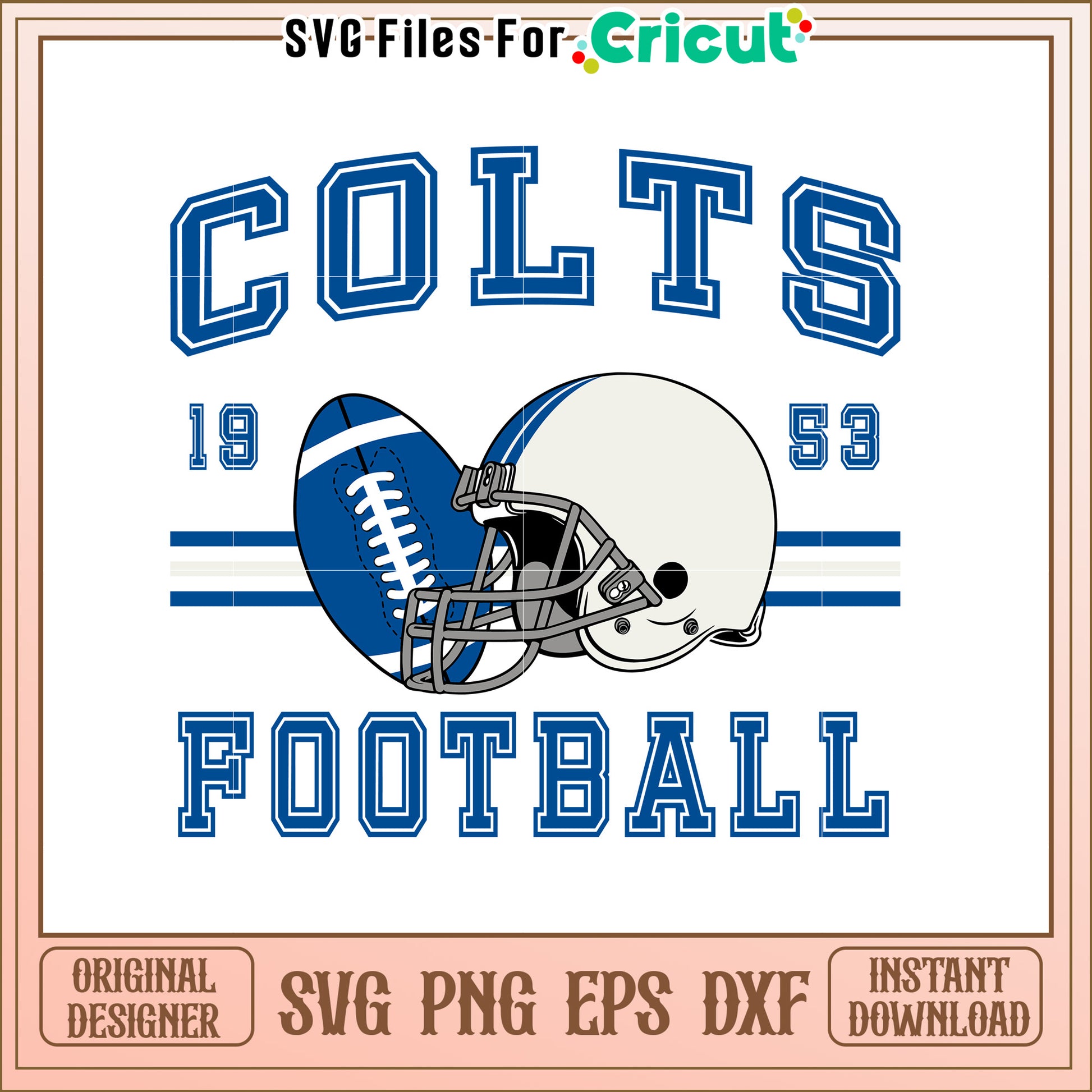 Colts Football SVG Design with Helmet and Ball